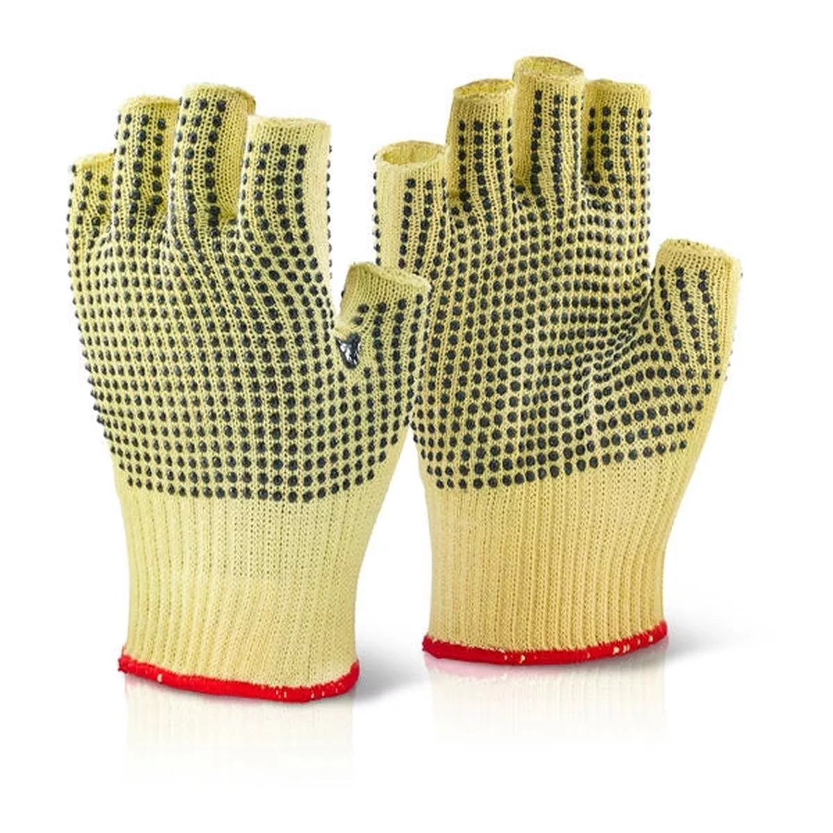 Kevlar Medium Fingerless Dotted Gloves {All Sizes} – Large