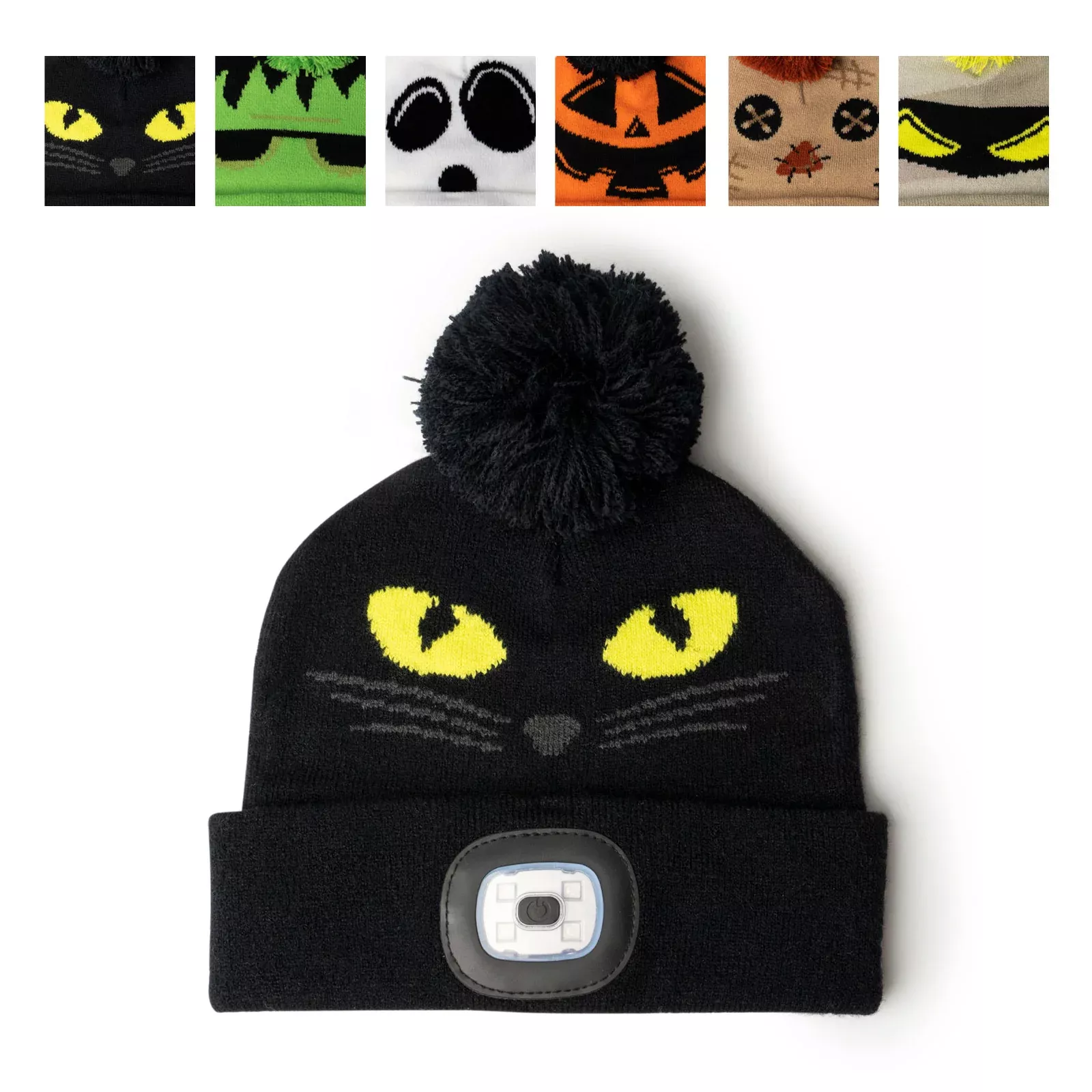 Kid's Halloween Night Scope Rechargeable LED Pom Hats