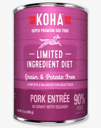 Koha Dog Can LID Pork Entree GF 13 oz