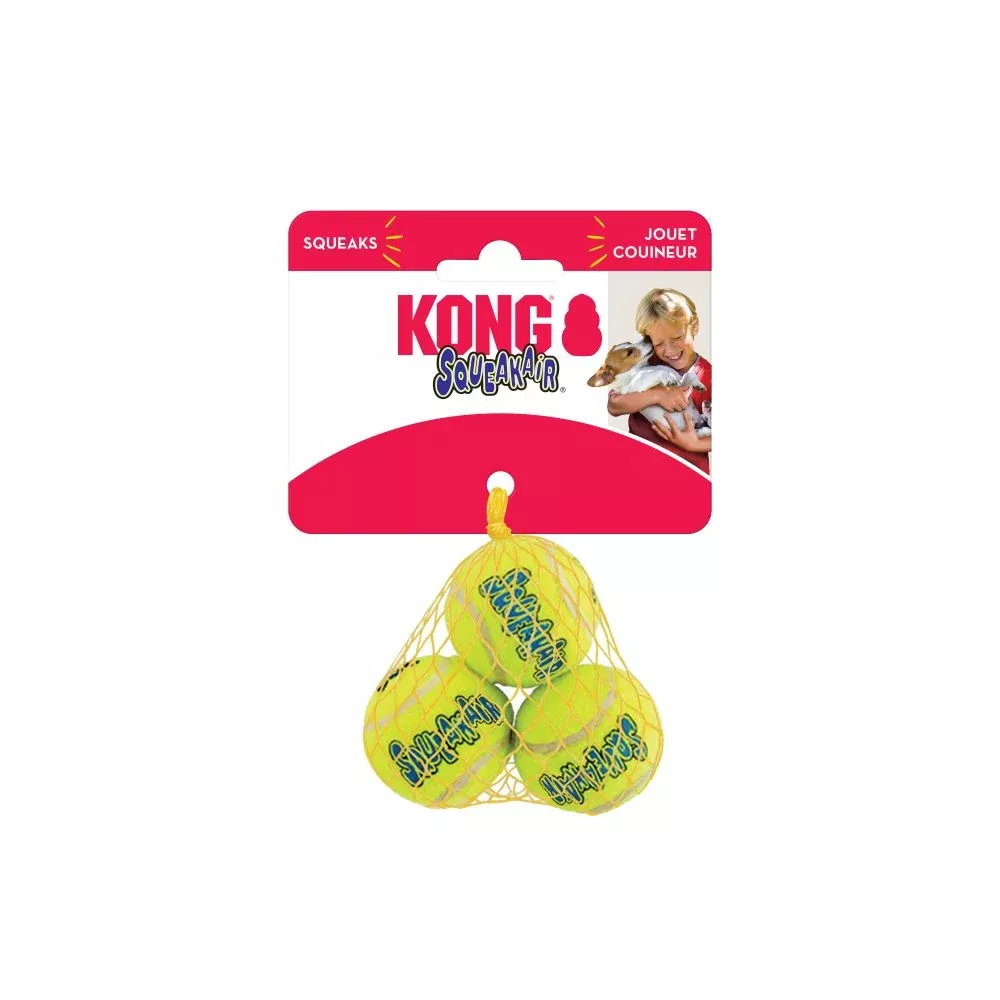 Kong, Air Squeaker Tennis Ball, 3pk, Small