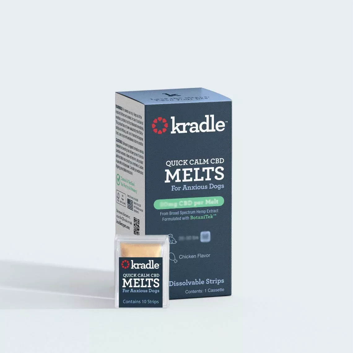 Kradle Quick Calm CBD Melts for Small Dogs 10 mg, 10 count