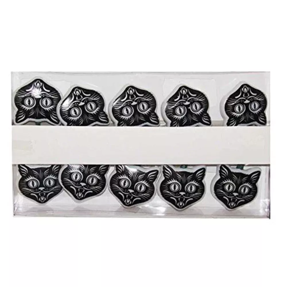 Kurt Adler, Black Cat Mask Set Orange LED 10L