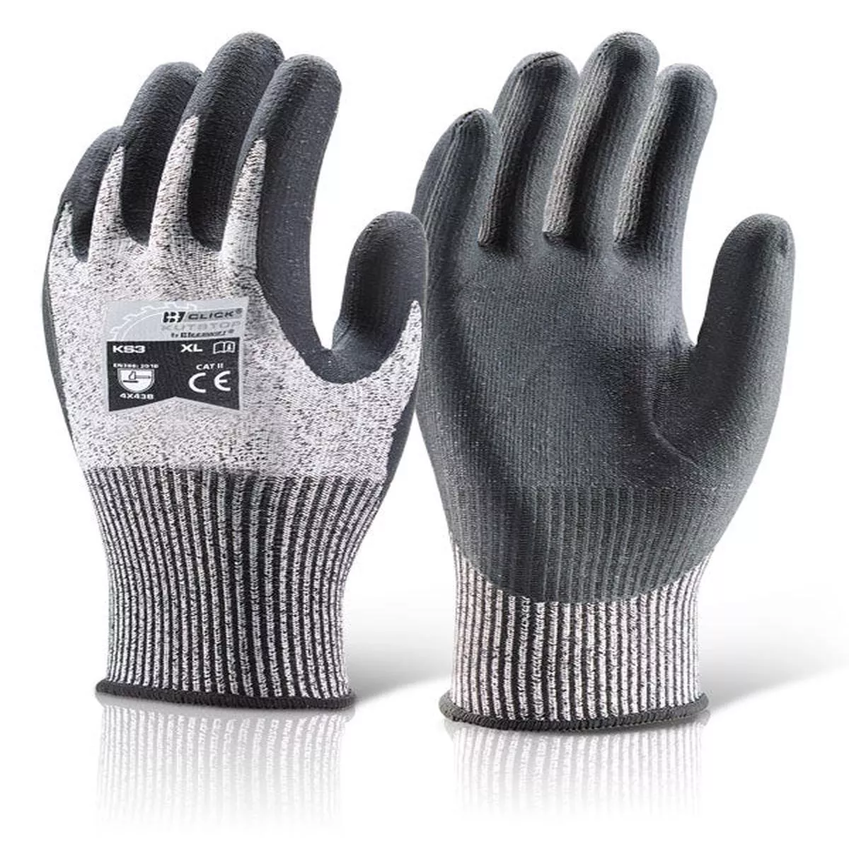 Kutstop Nitrile Coated Flexible Glove {Grey} – M | 10 Pair