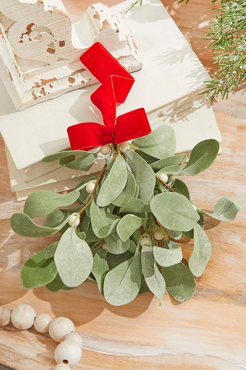 Lambs Ear Mistletoe Stick Ornaments