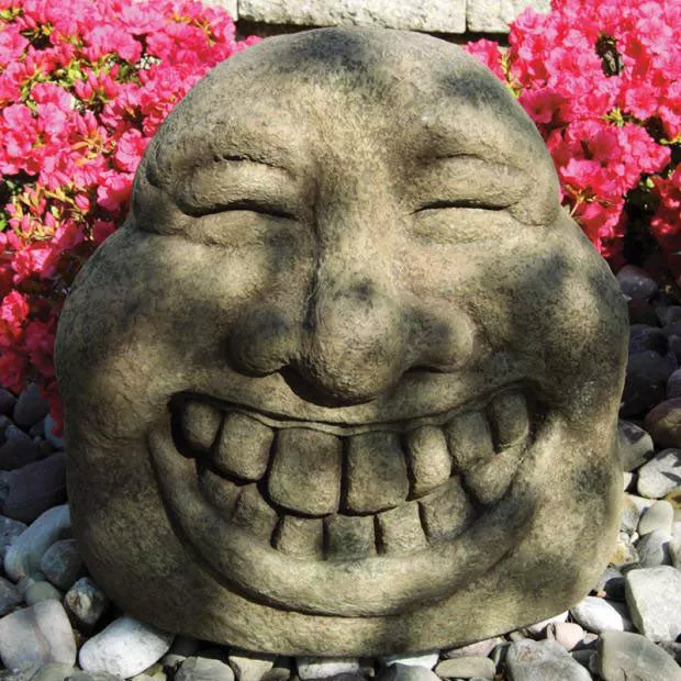 Laughing Garden Face Statue, 20"