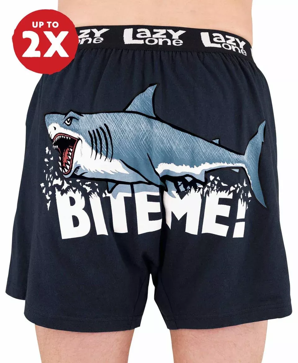 Lazy One - Bite Me Men's Shark Funny Boxers