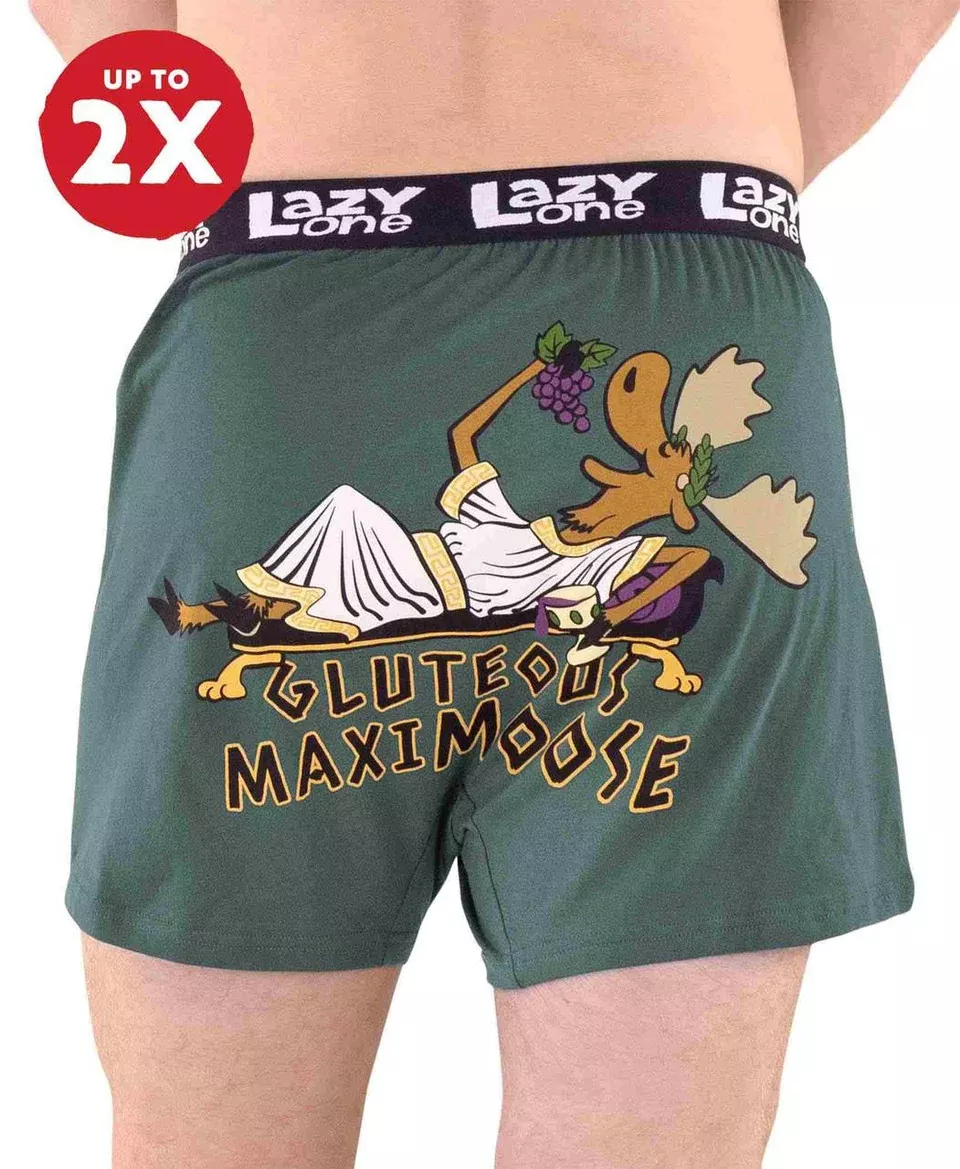 Lazy One - Gluteous Maximoose Grey Men's Funny Boxer
