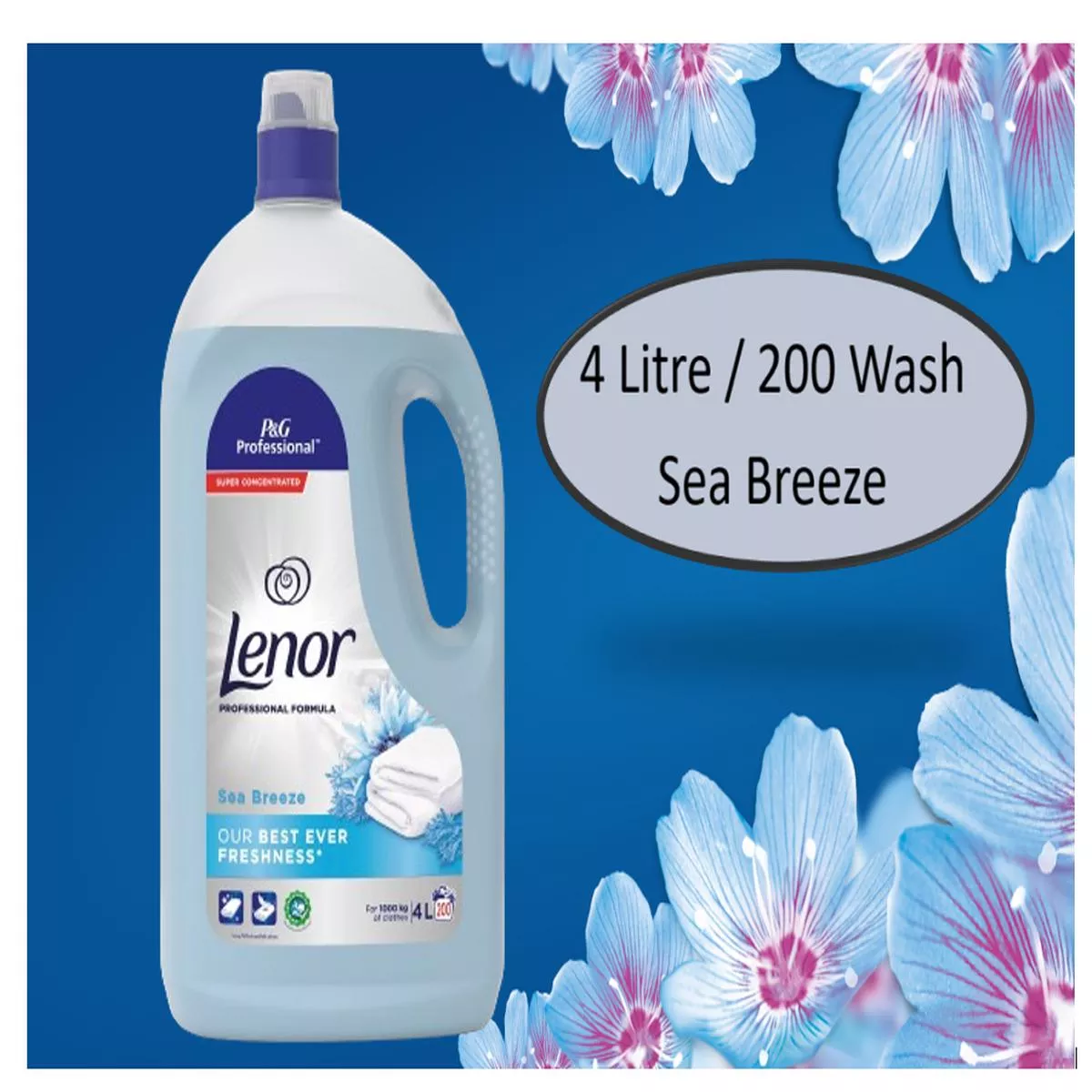 Lenor Fabric Conditioner SEA BREEZE Professional 4L CONCENTRATED 200 Wash – 6