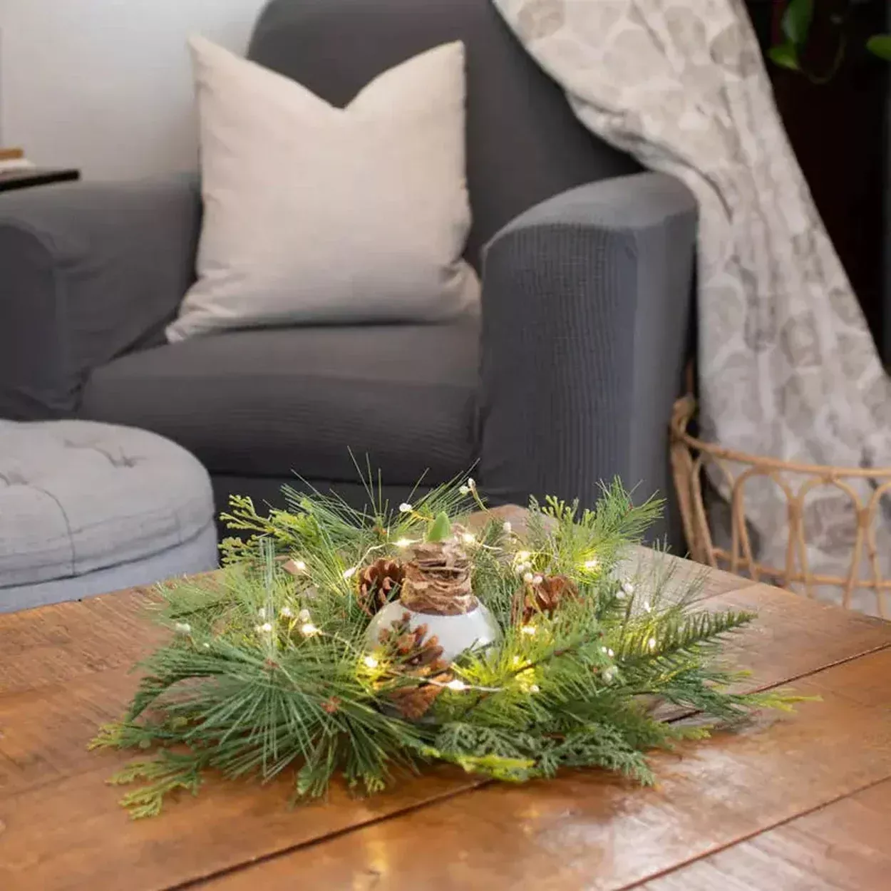 Lighted Table Wreath