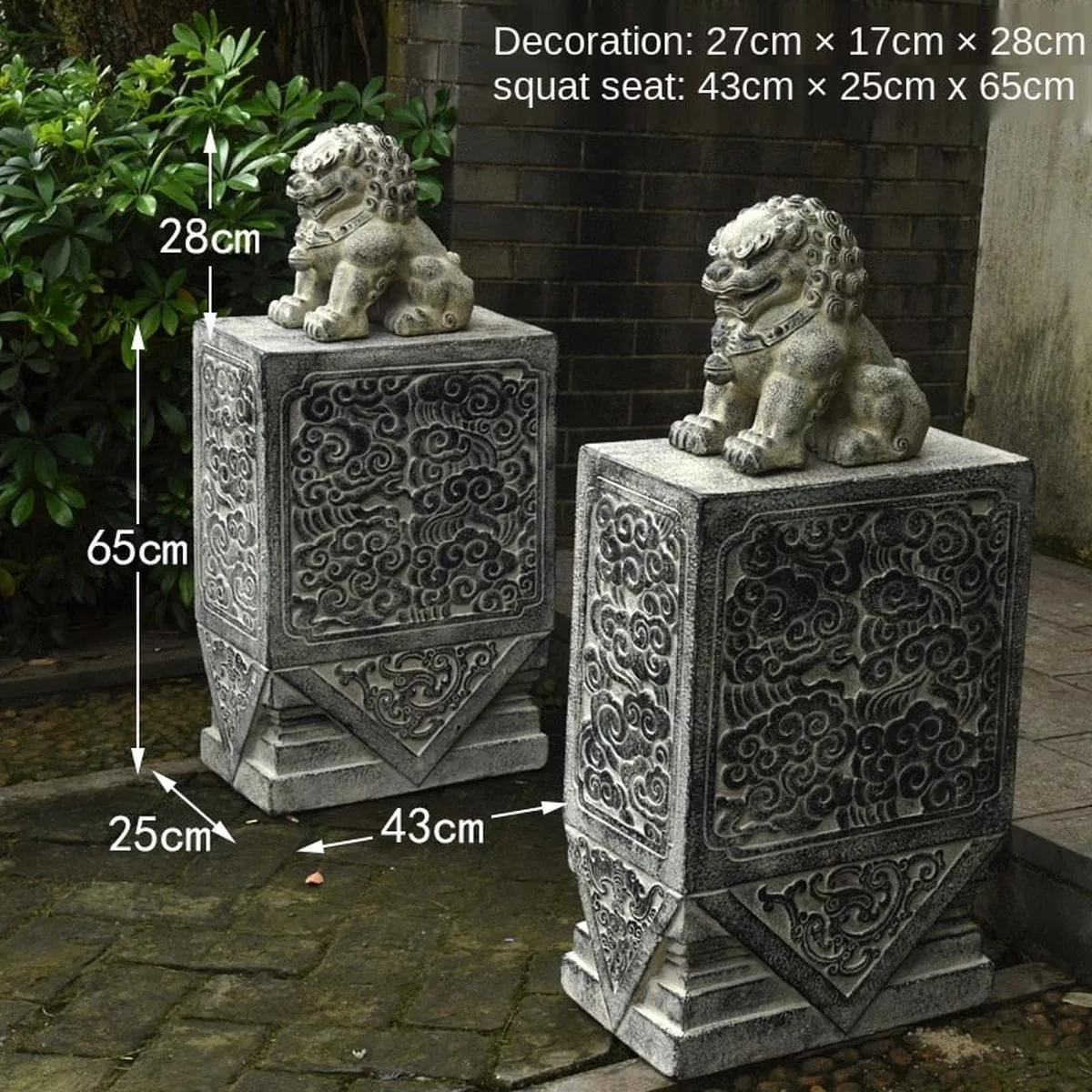 Lion Stone Statue – Stamp Pad Stand Set