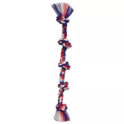 Mammoth Flossy Chews Cottonblend Color 5-Knot Rope Tug