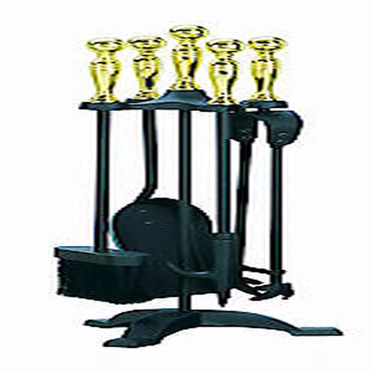 Manor Fireside 55cm Companion Set | 5 Piece Fireside Set | Black & Brass variation. – Default Title