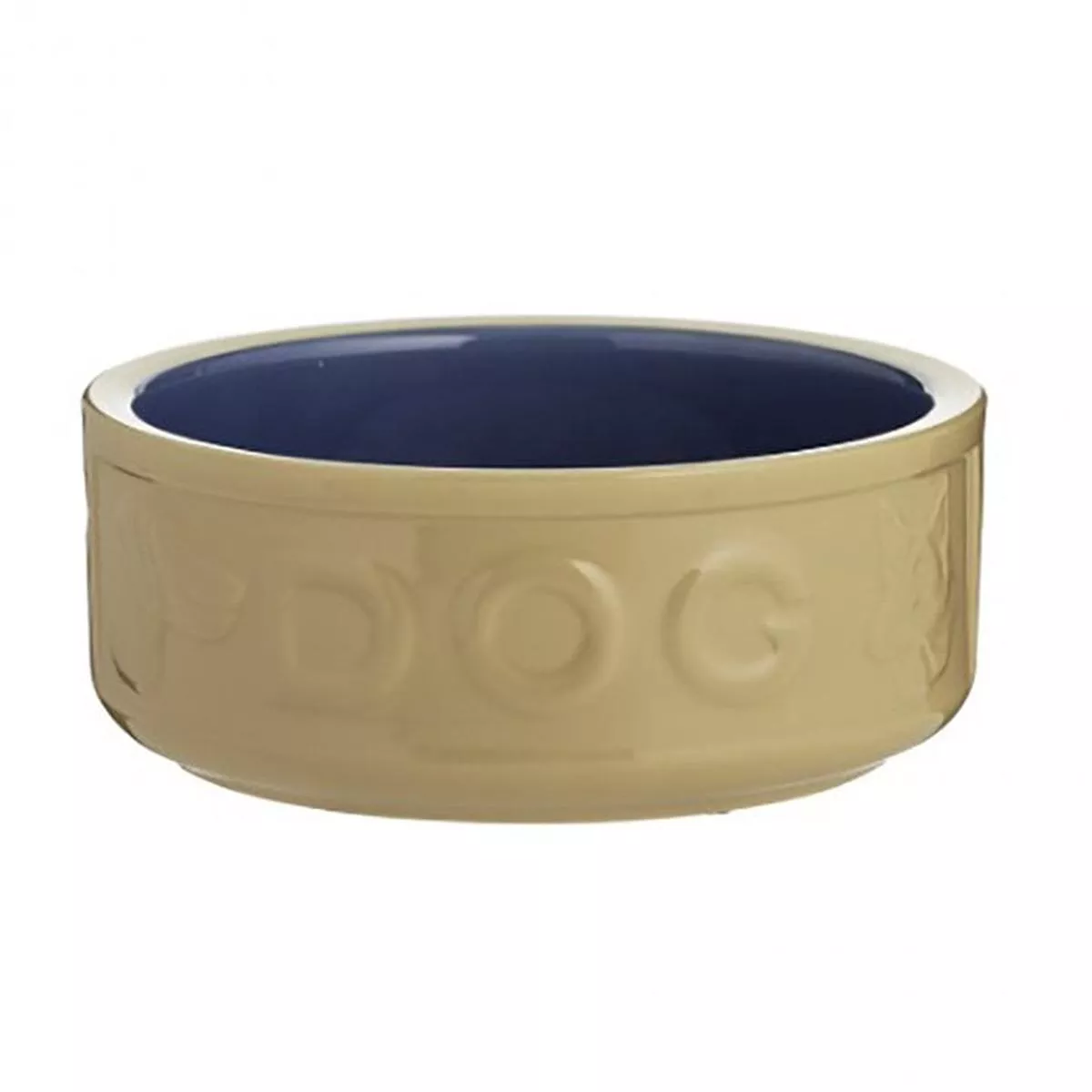 Mason Cash Lettered DOG Bowl,5″ {13cm}, Cane & Blue – Default Title