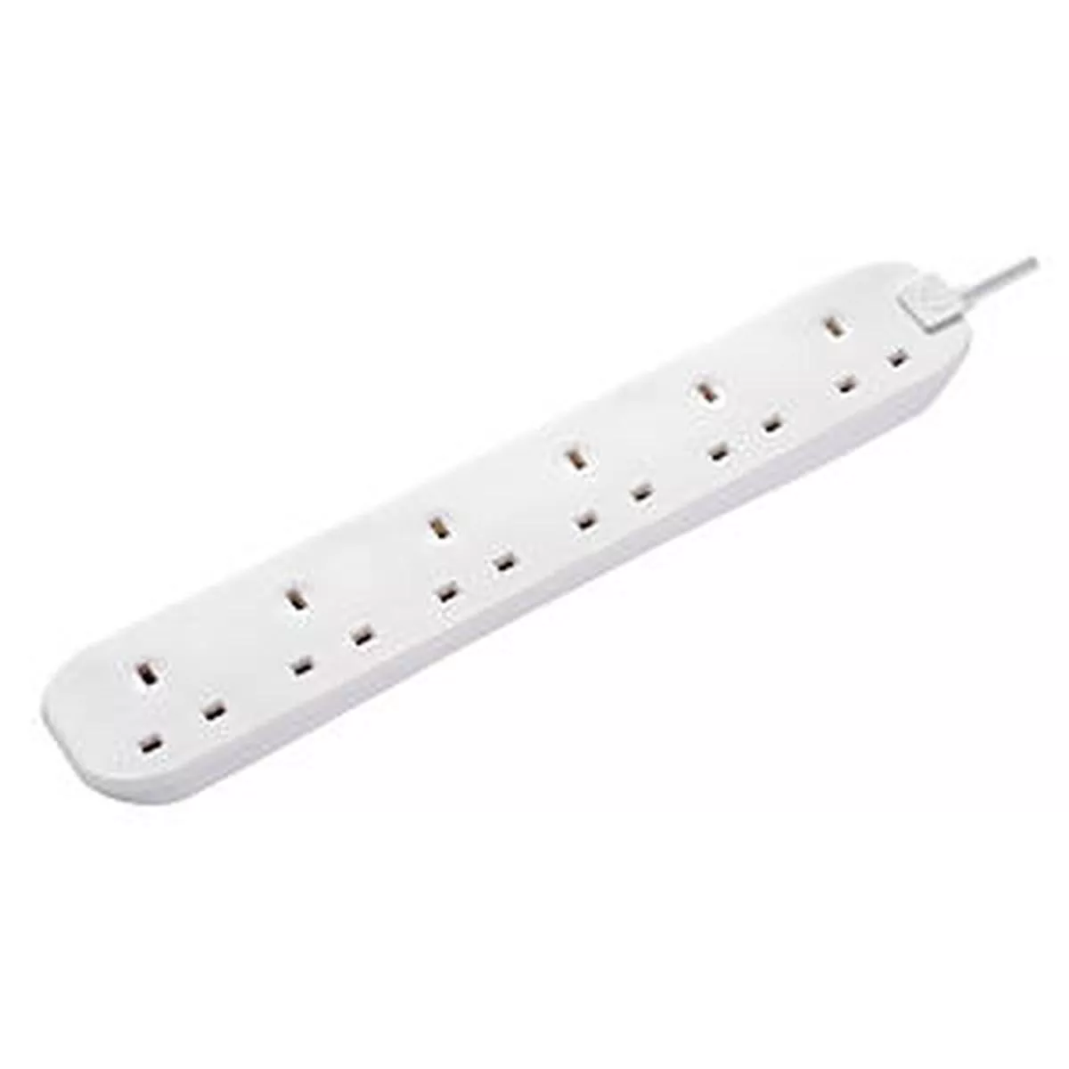 Masterplug Six Socket Extension Lead, 2 Metre, White – Default Title