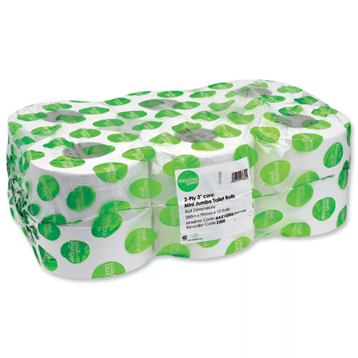 Maxima Mini Jumbo Toilet Roll 200 Metre White (Pack of 12) – 6