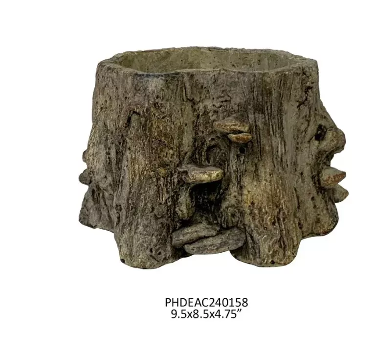 Medium Faux Bois Cement Planter