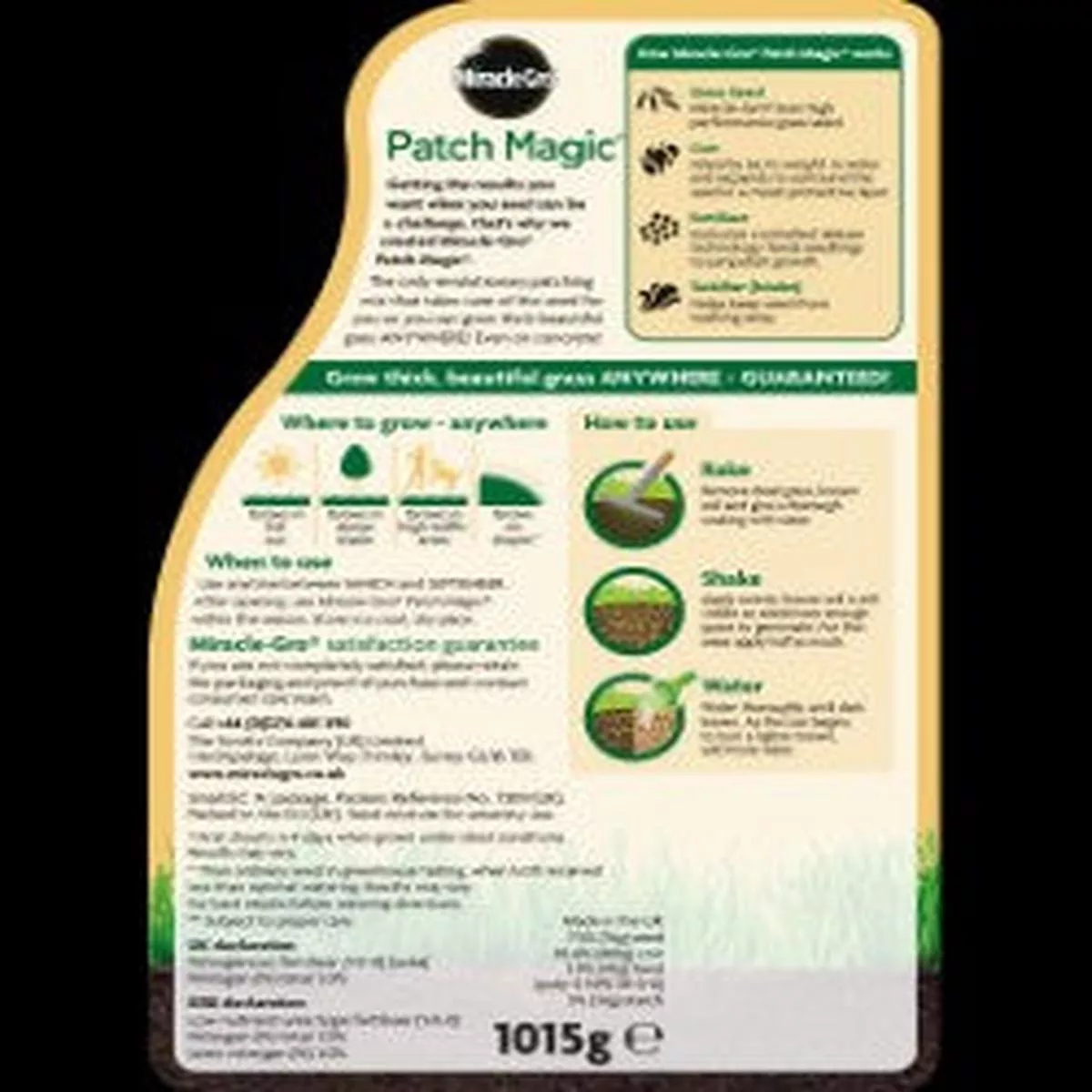Miracle-Gro Patch Magic Jug 1015G | 2 thicker than ordinary grass seed