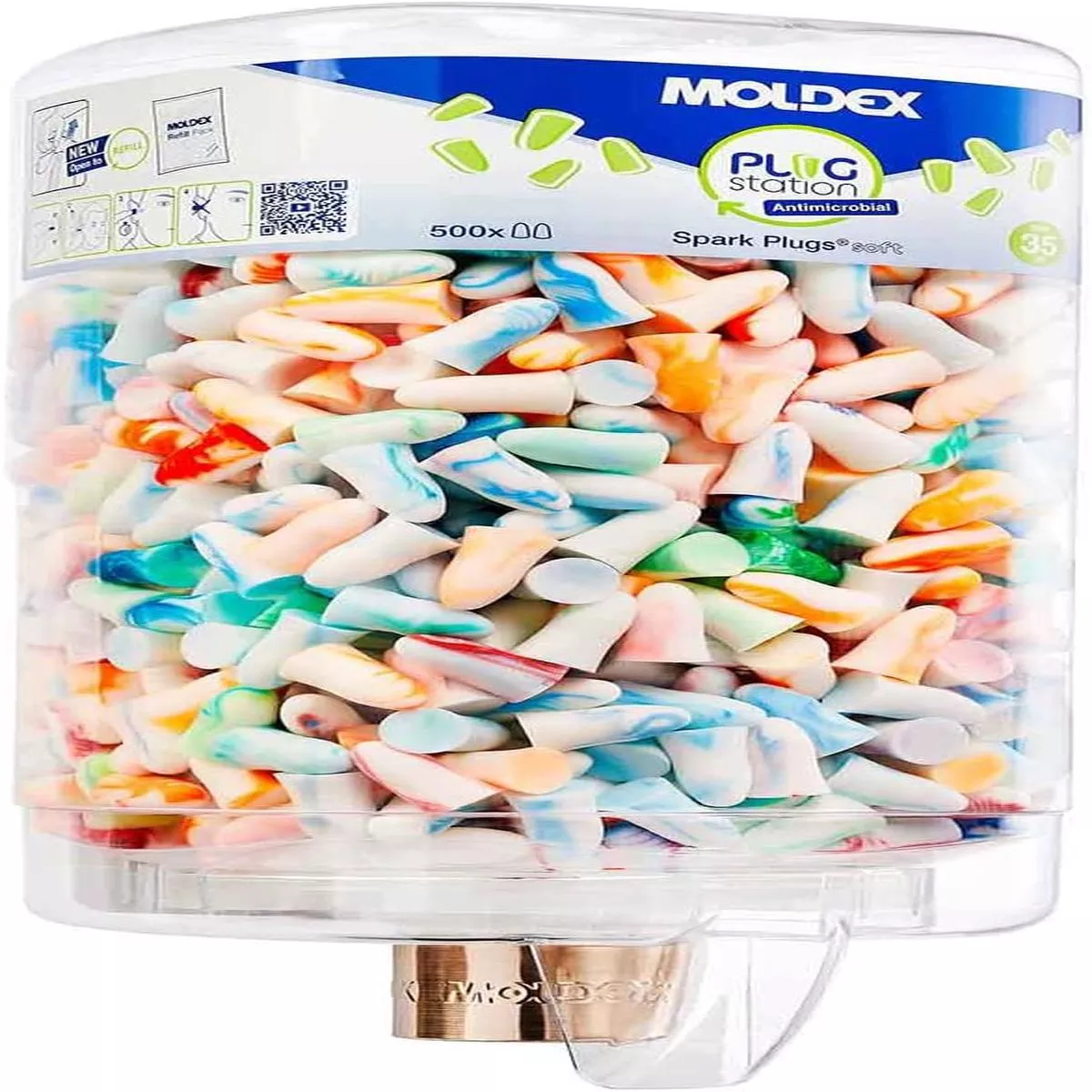 MOLDEX 7850 02 Spark Plugs Antimicrobial Station Dispenser 500 Pairs SNR 35 dB – Default Title