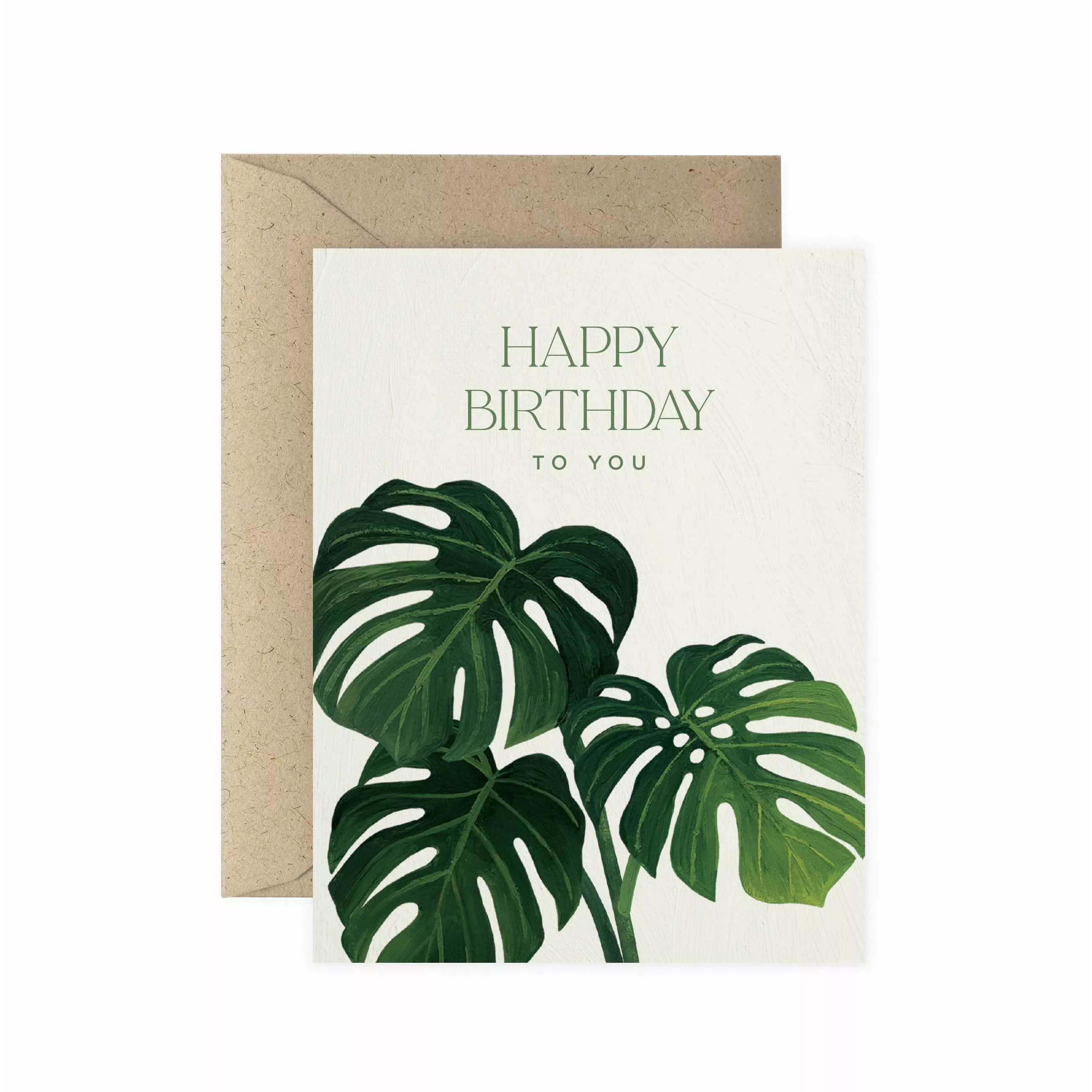 Monstera Happy Birthday Greeting Card