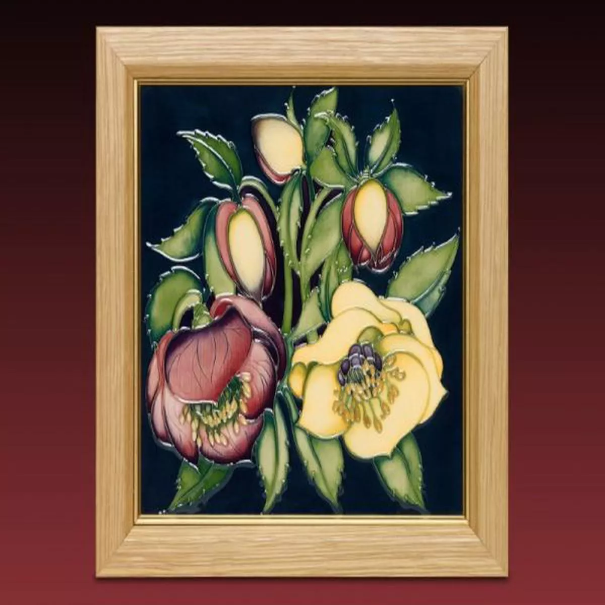 Moorcroft Pottery Ashwood Lenten Rose Plaque