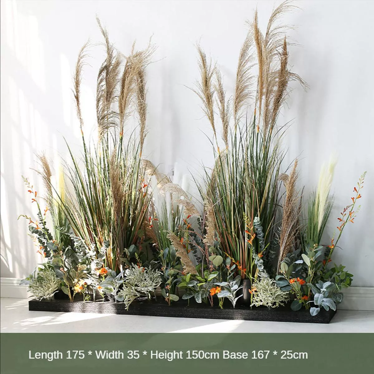Natural Reed Potted Landscape Simulated Planter Piece – Style B