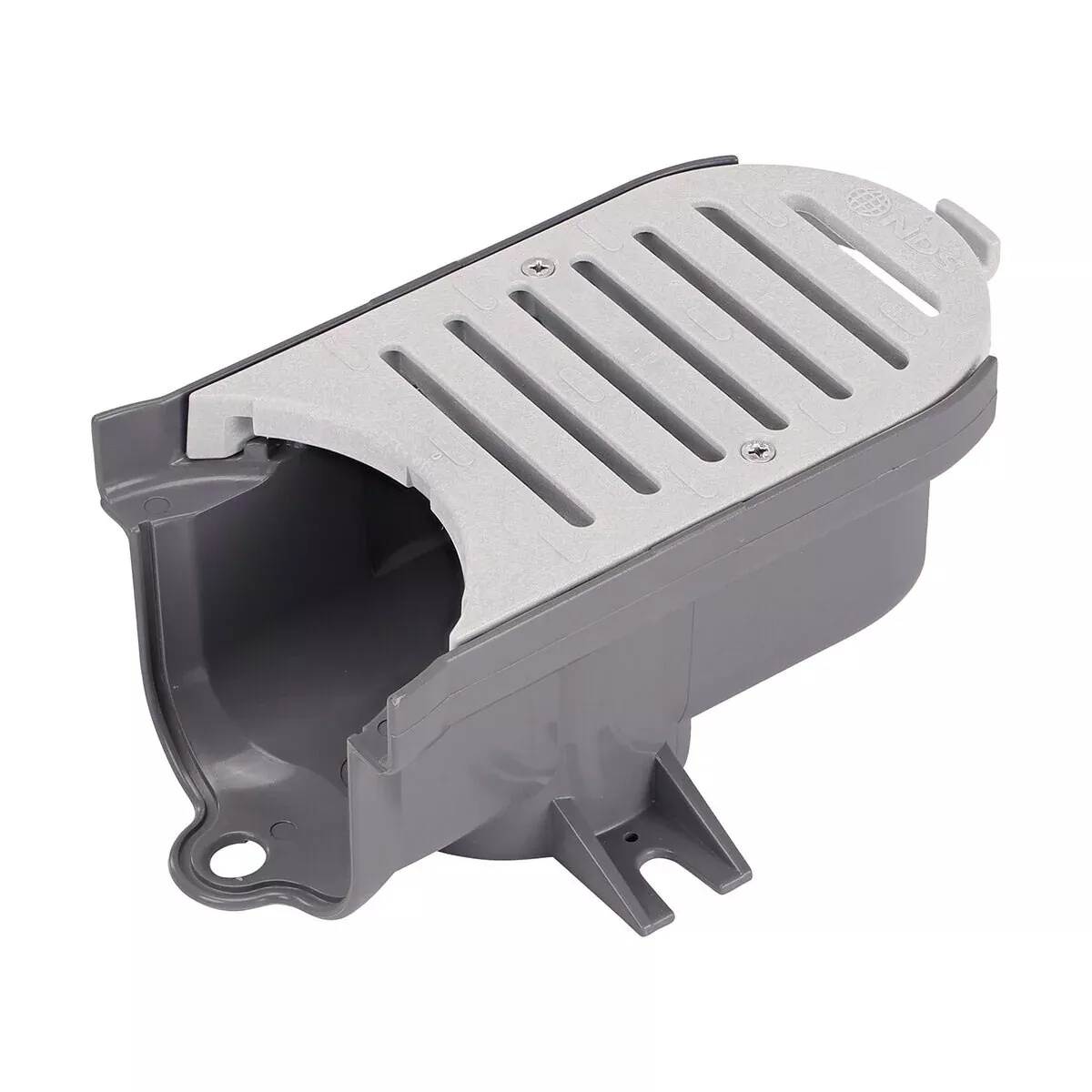 NDS 400-ACM-WH Spee-D Contour Middle Section Channel Drain and Gray Grate