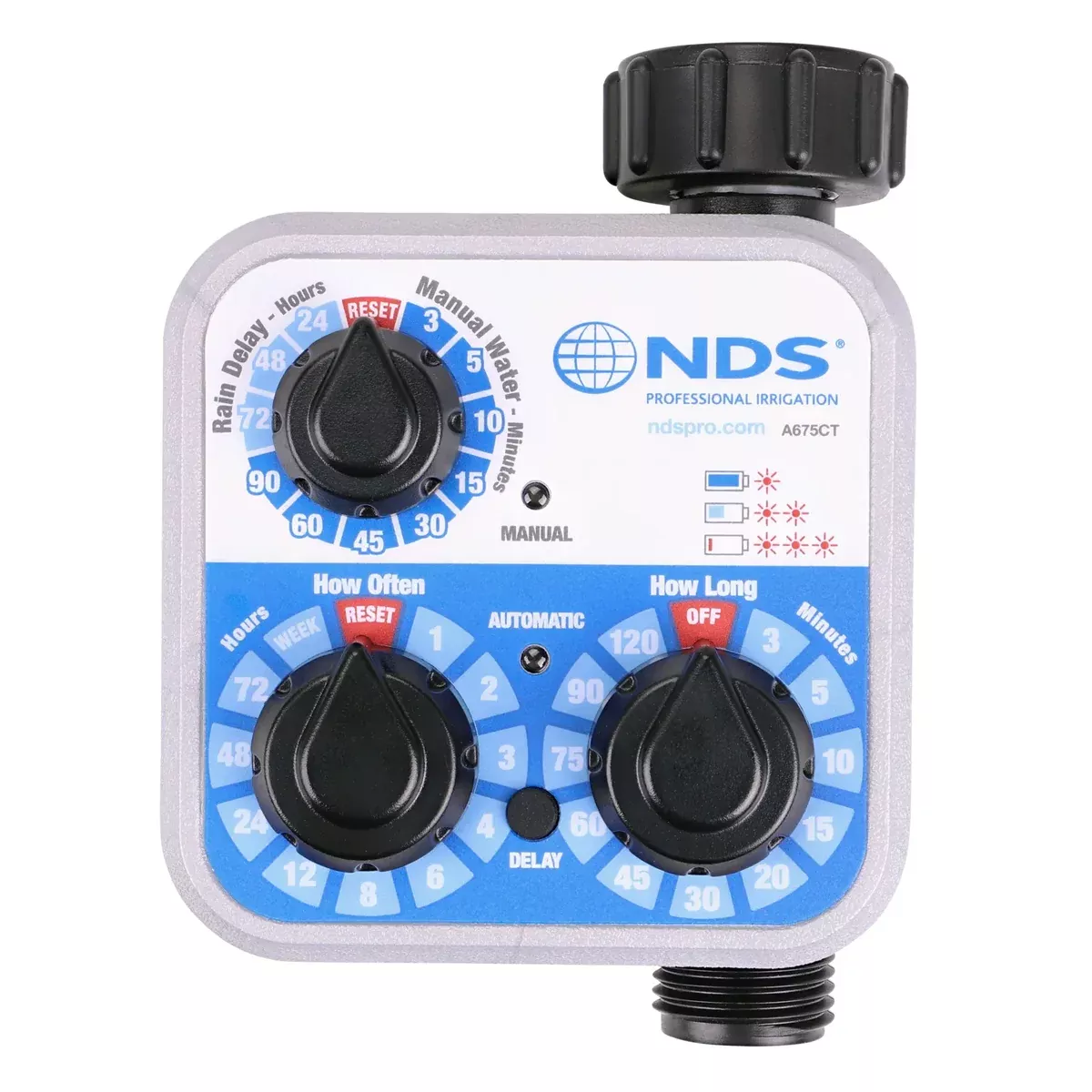 NDS A675CT Hose-End Automatic Water Timer, Analog