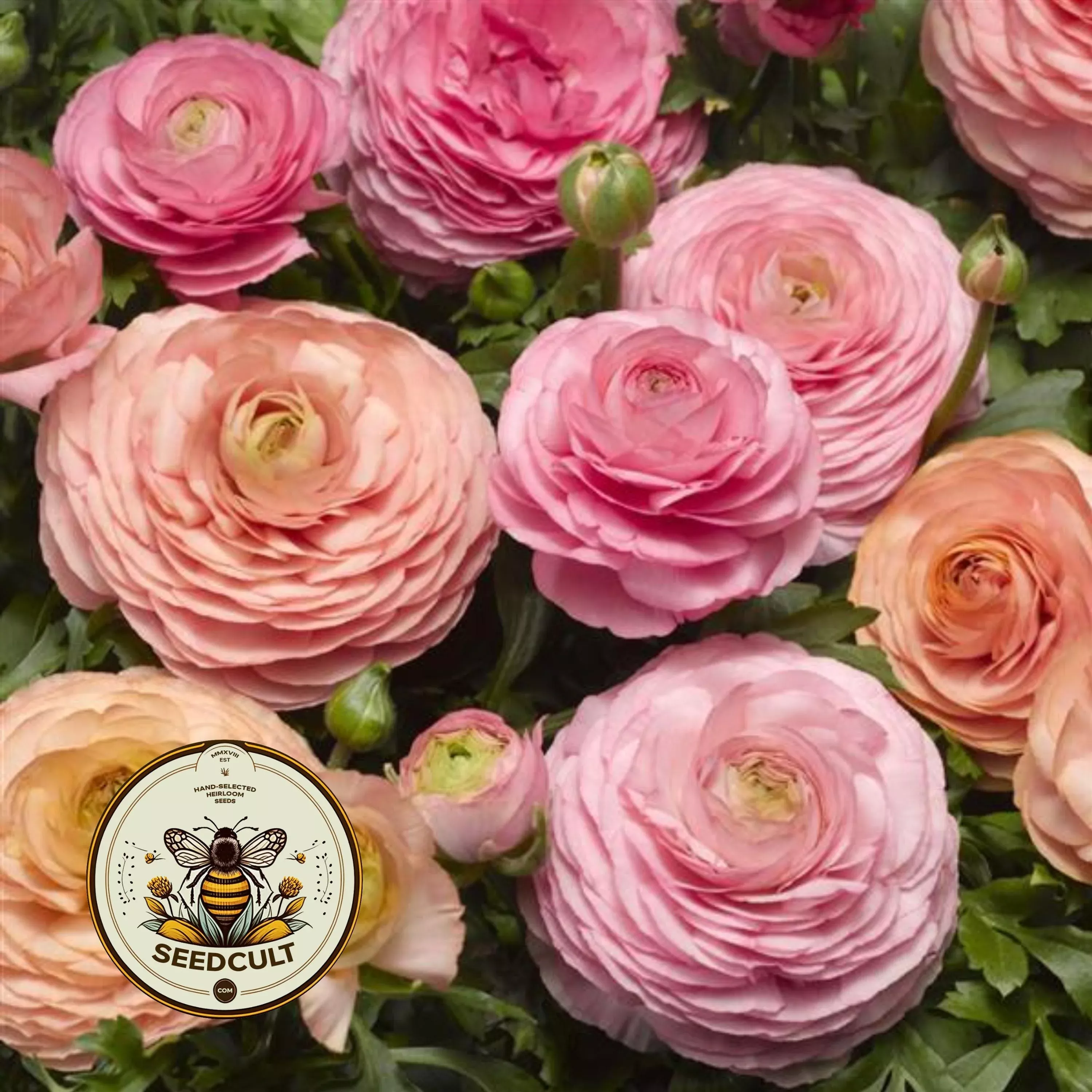 NEW! Magic Pink Peach Ranunculus Seeds, Ranunculus Asiaticus, RN0120