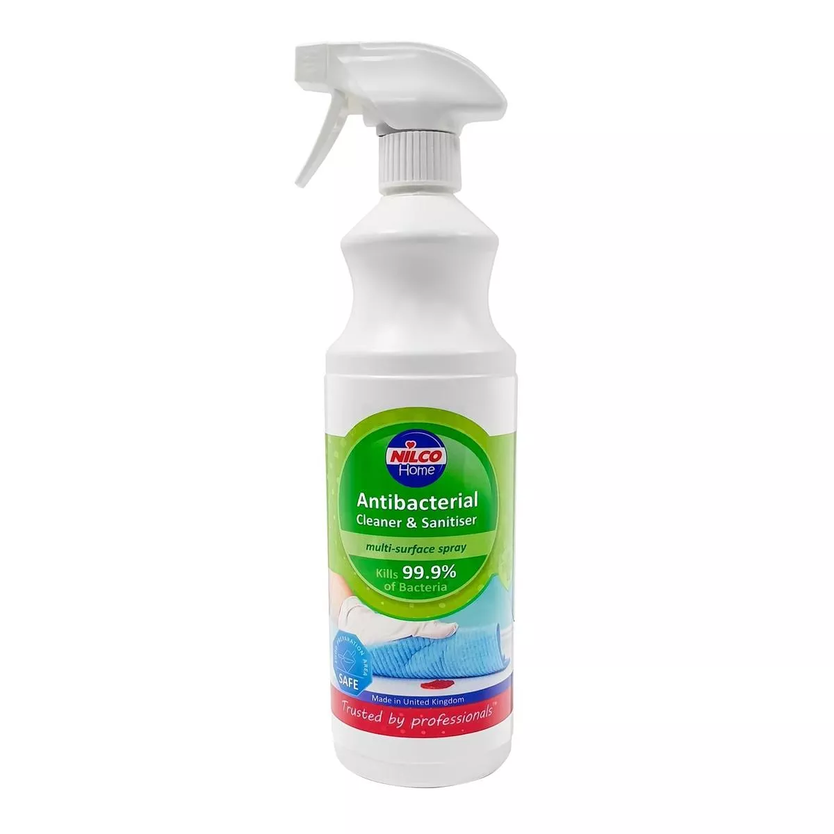 Nilco Antibacterial Cleaner & Sanitiser Multi-Surface Spray – 1L – 1