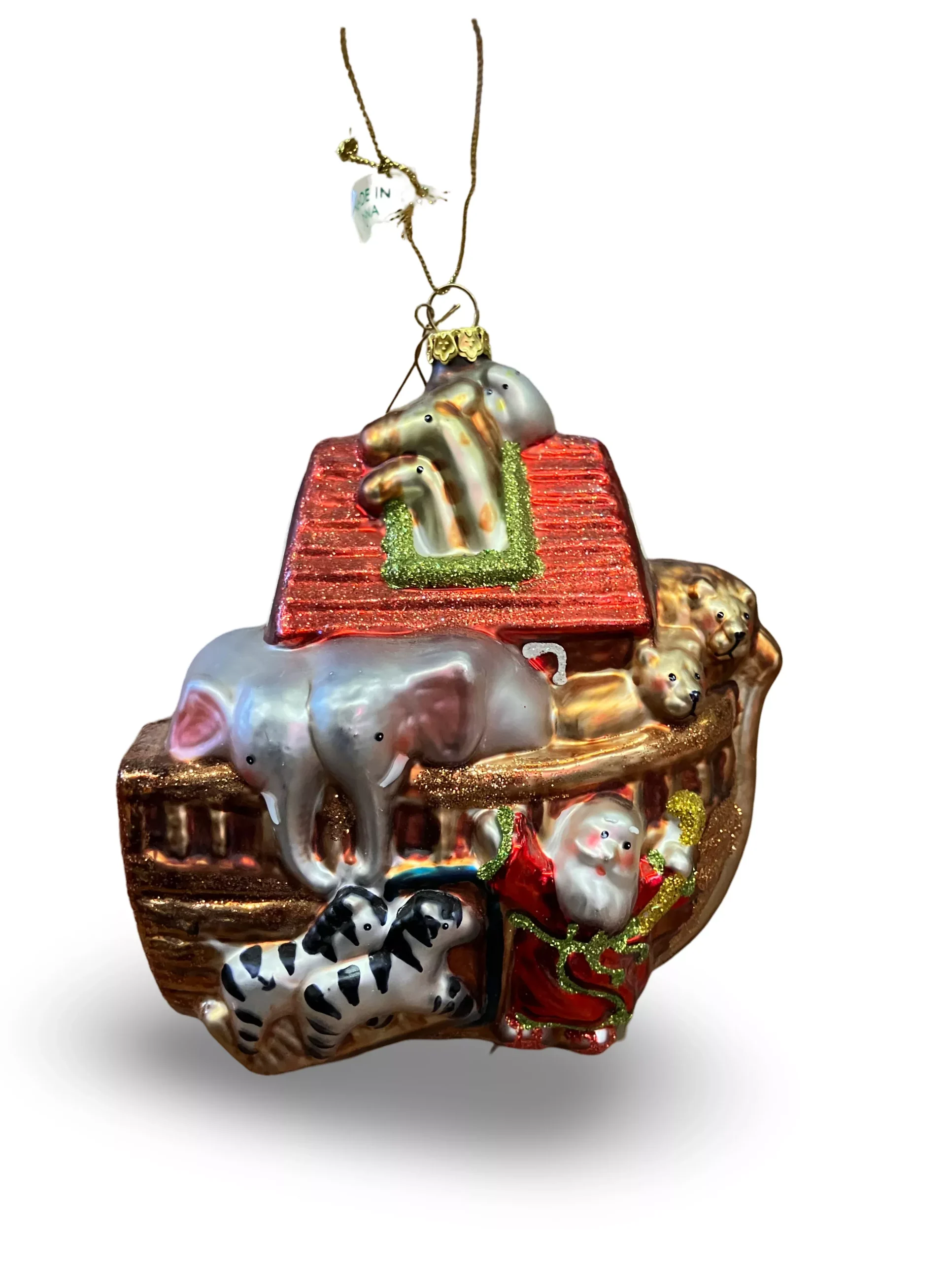 Noah's Ark Glass Ornament