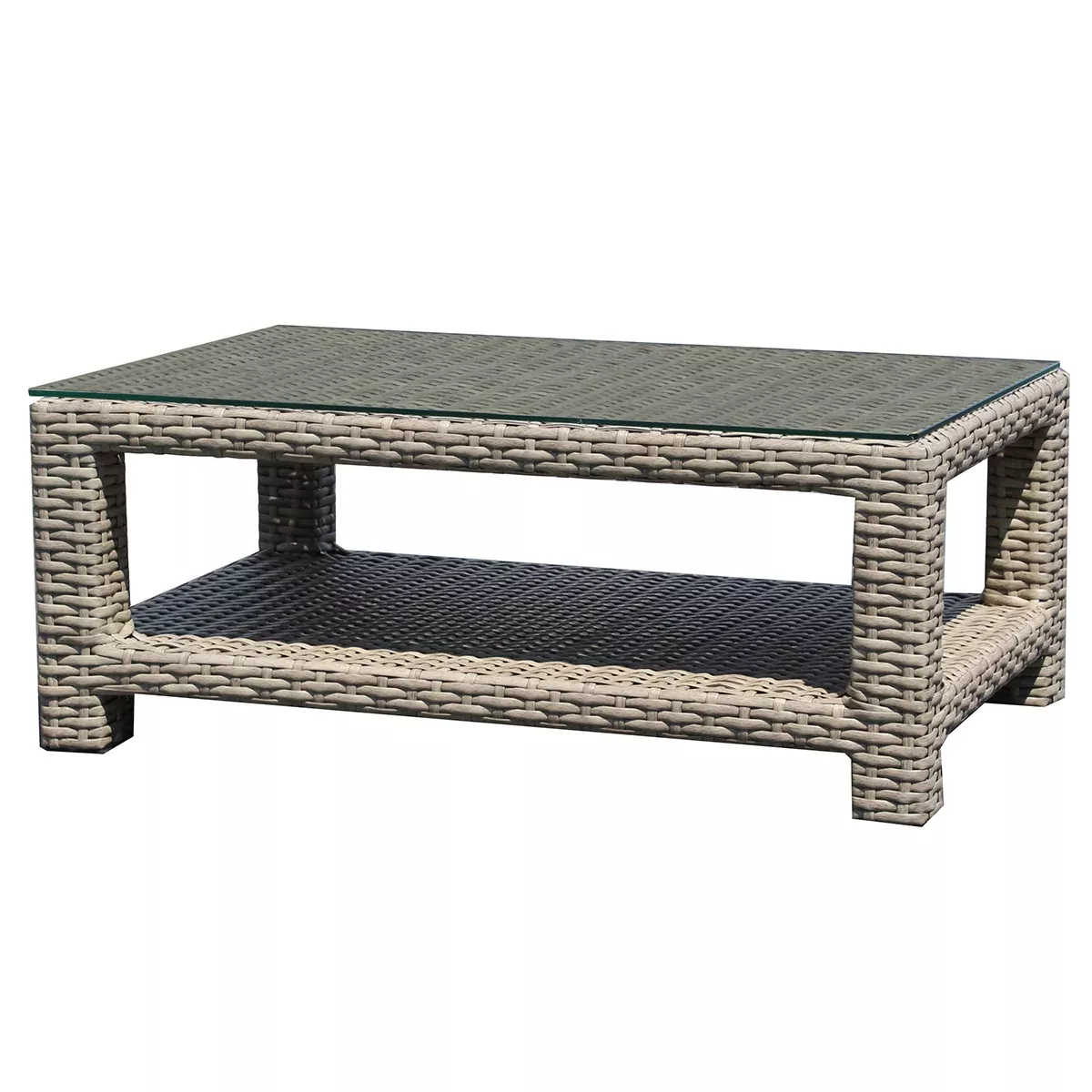 NorthCape, Grand Stafford Rectangular Coffee Table with Glass