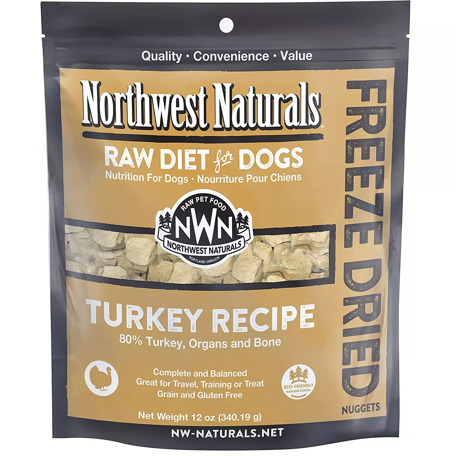 Northwest Naturals Freeze Dried Turkey Nuggets, Dog Food, 12 Oz