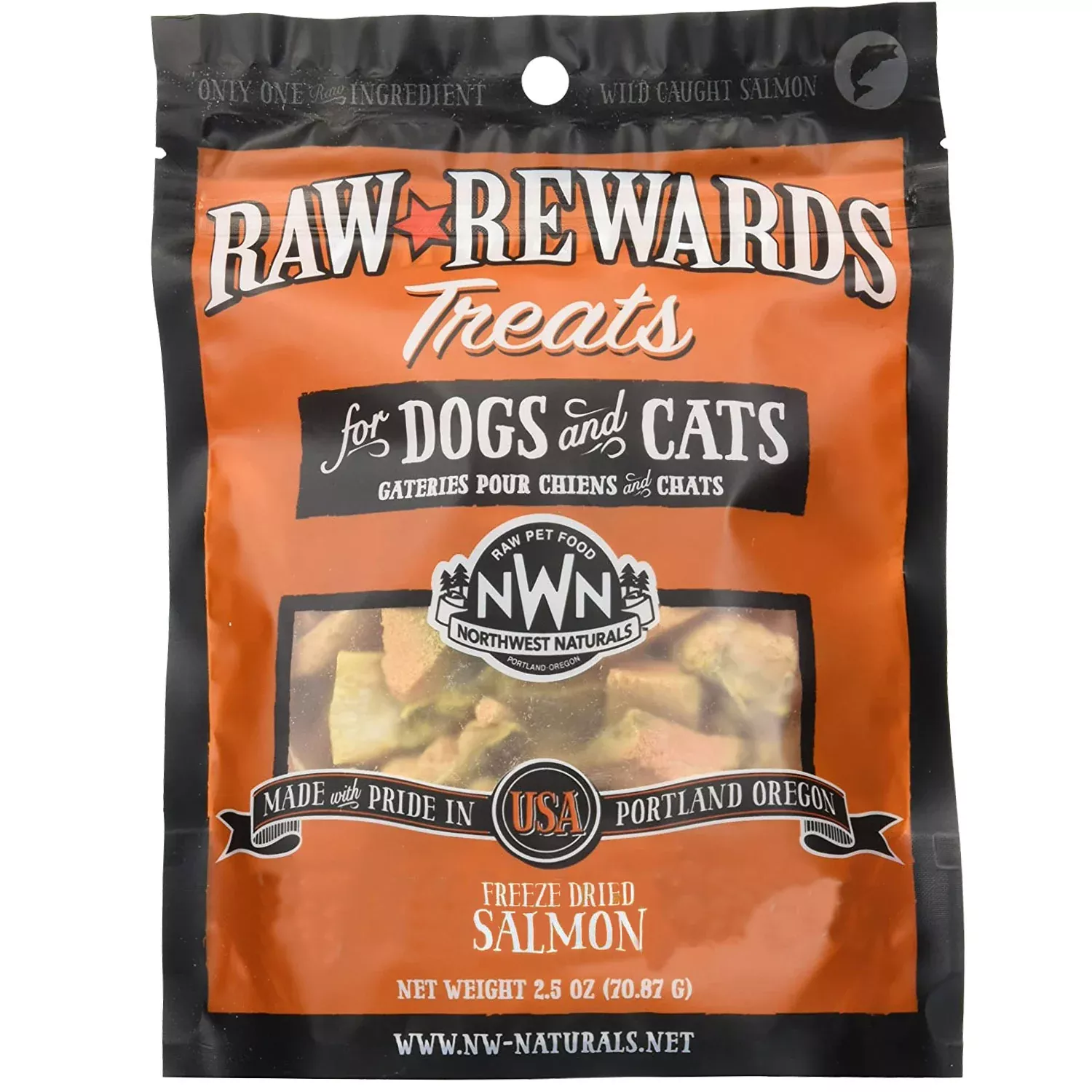 Northwest Naturals Raw Rewards Dog & Cat Treats, Freeze-Dried Salmon, 2.5 oz.