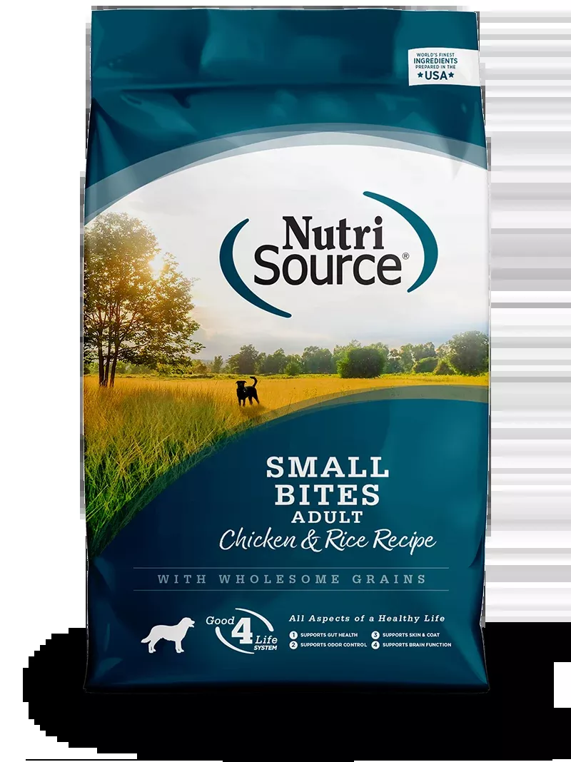 NutriSource, Adult Chicken & Rice Small Bites Dog Food, 4 lb