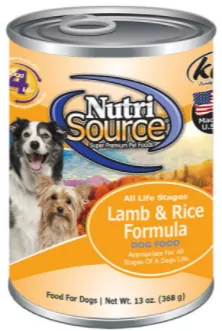 NutriSource Dog Can Lamb & Rice 12.3oz