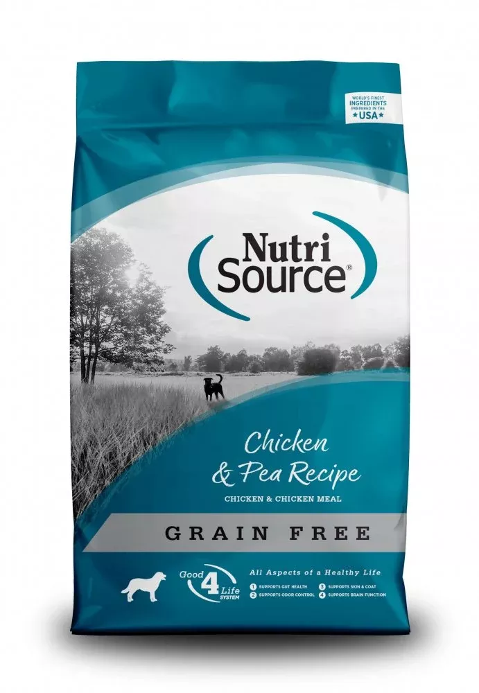 NutriSource Grain-Free Chicken and Pea Formula Dry Dog Food, 12 lb
