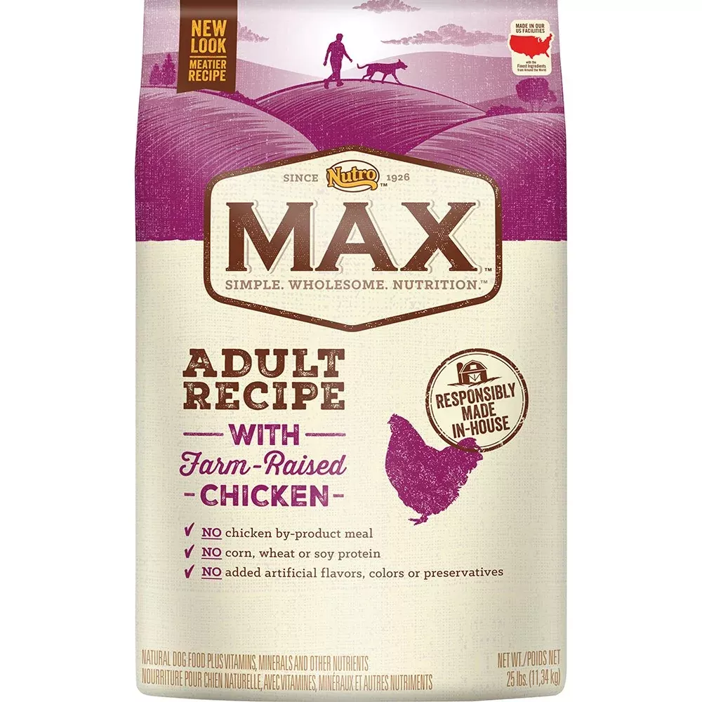 Nutro Max Adult Recipe with Chicken Dog Food, 25 LB