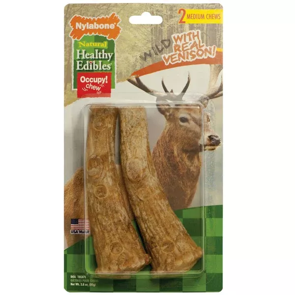 Nylabone Healthy Edibles Antler Chew Treats-2 Pack