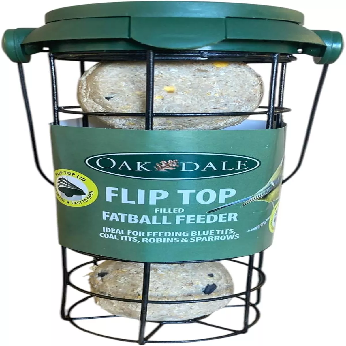Oakdale Flip Top Premium Filled Fatball Garden Wildbird Birdfeeder
