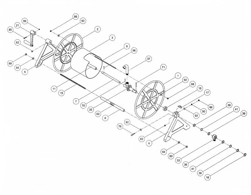 Old Style Nordic H-70 Series Hose Reel Parts - Weed Man Parts