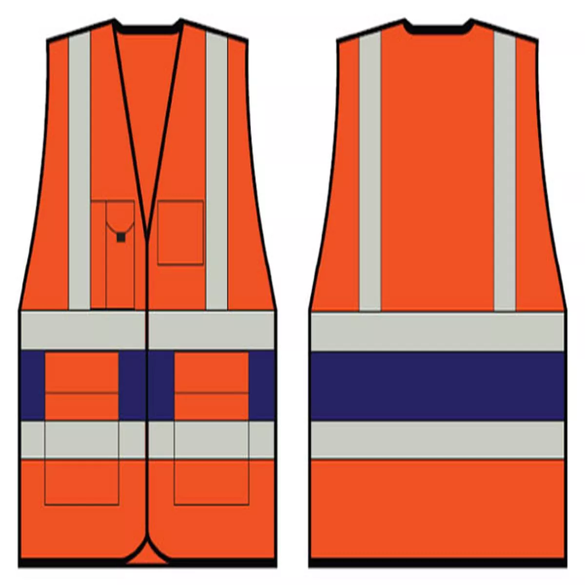 Orange Executive Vest With Navy Blue Band 5XL – Default Title