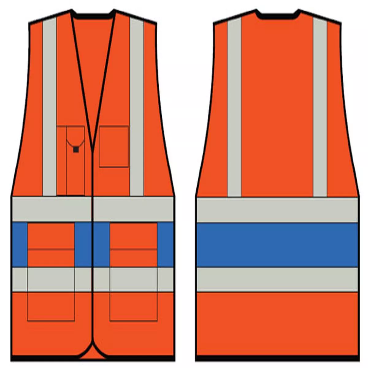 Orange Executive Vest With Royal Blue Band Med – Default Title