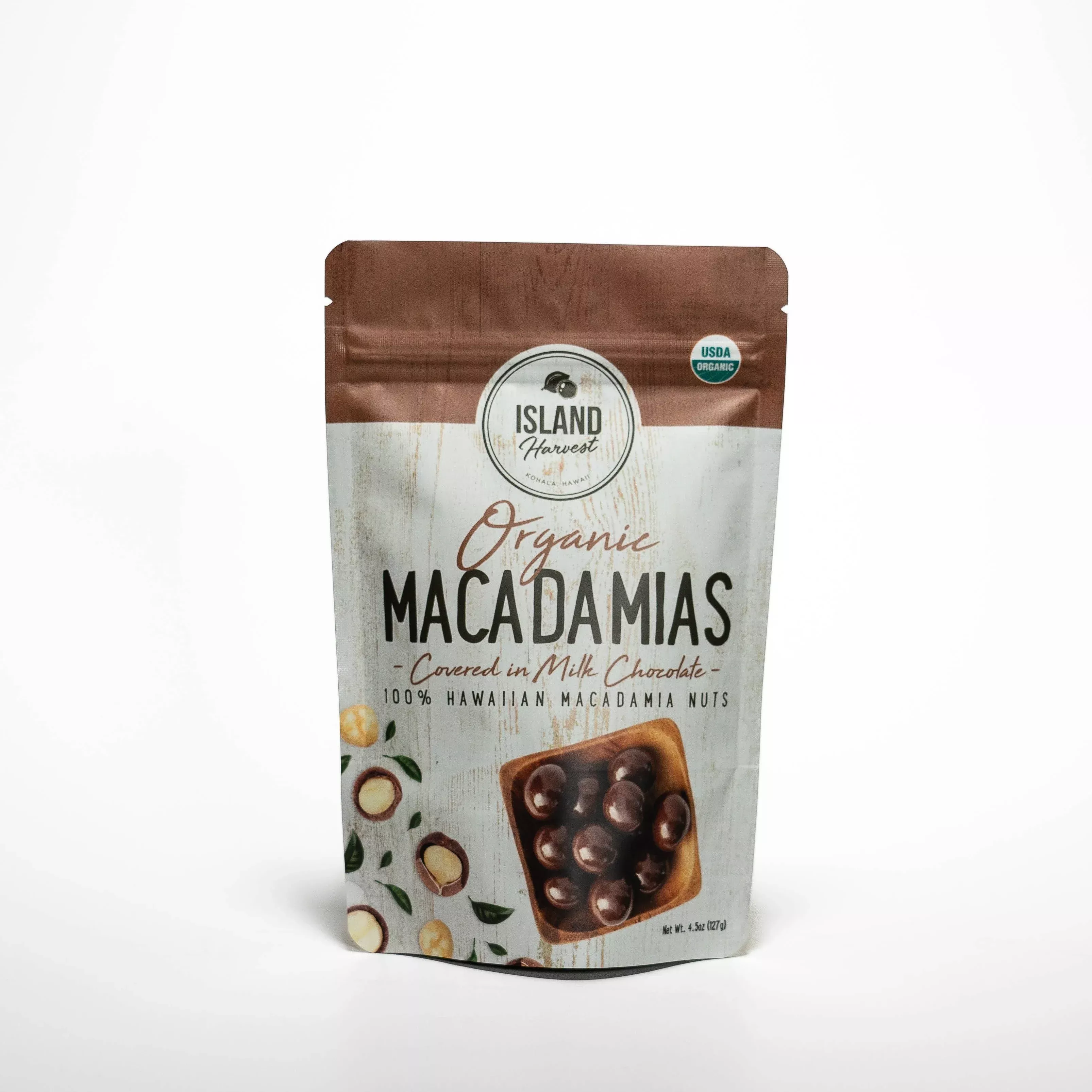 Organic Macadamias with Milk Chocolate (4.5oz)