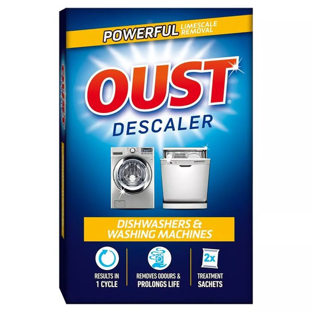 Oust Dishwasher & Washing Machine Cleaner 2 x 75g – 1 x 2