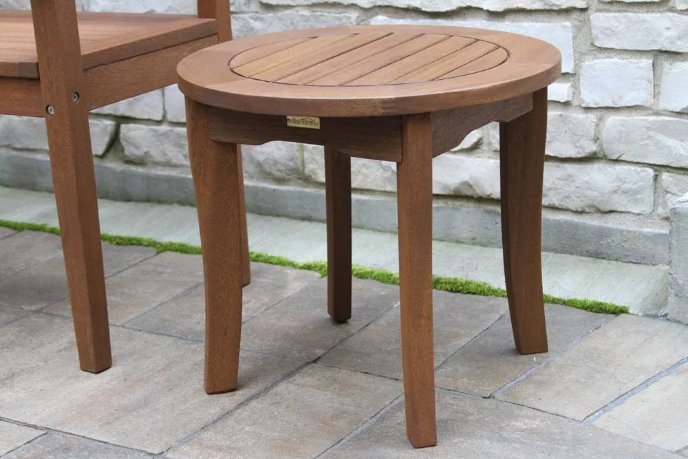 Outdoor Interiors, Round Eucalyptus End Table