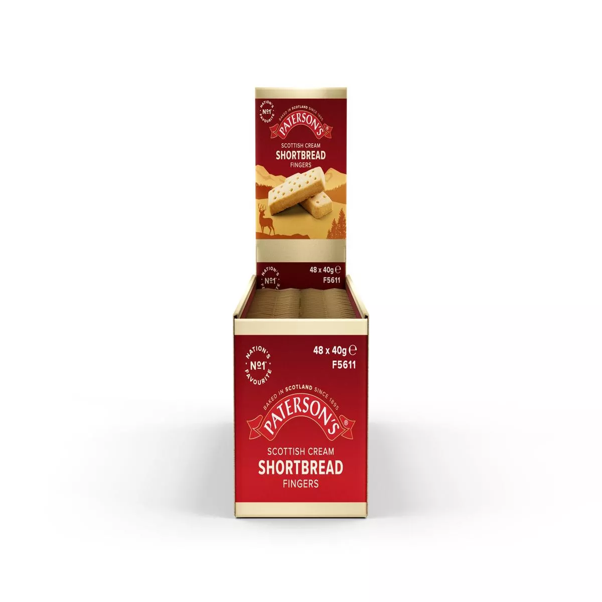 Patersons Scottish Cream Shortbread Fingers Mini Packs 40g (Pack of 48) – 3 x 48