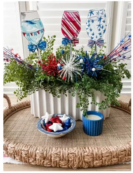 Patriotic Wineglass Picks
