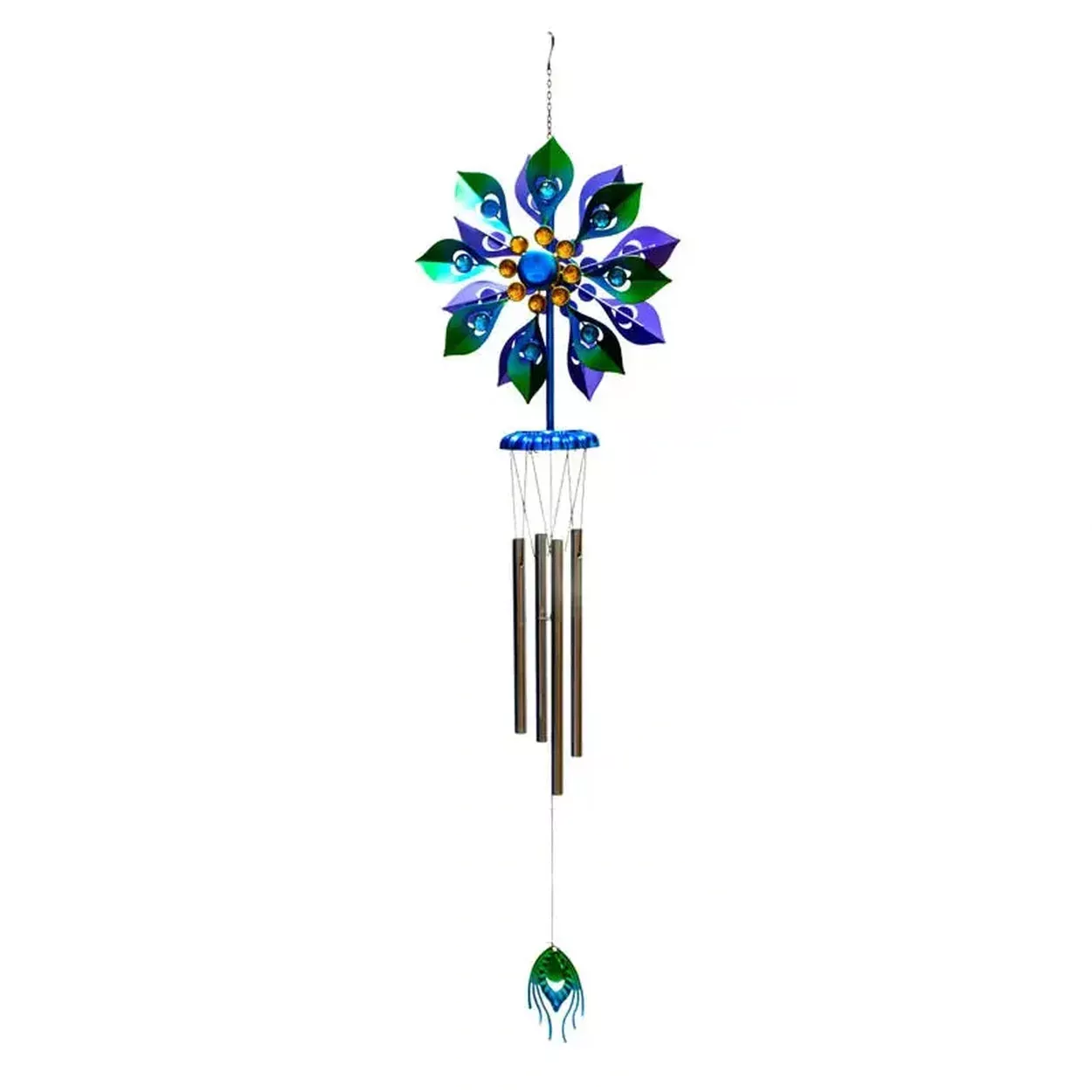 Peacock Feather Spinning Windchime