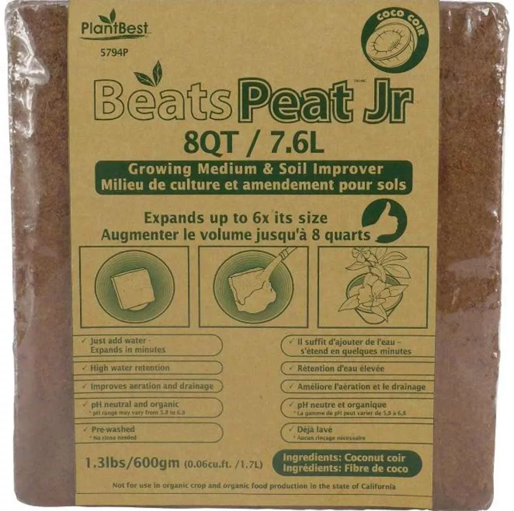 Plantbest, Beats Peat Coconut Coir Grow Mix, 8QT