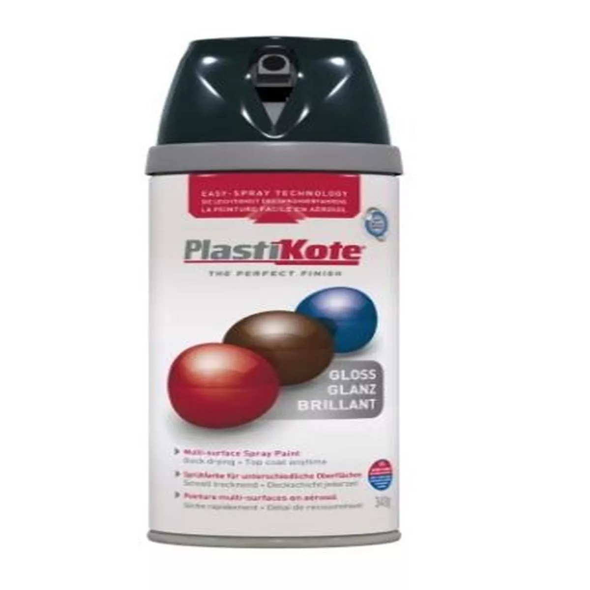 Plastikote Twist & Spray Paint Premium Gloss Black 400ml | Multi Surface Use – Default Title